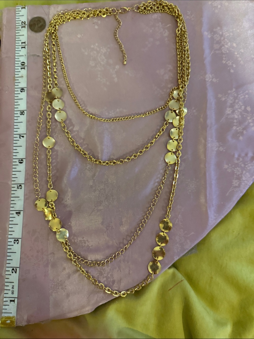 Gold Multi-Layer Disc Necklace - Women's Jewelry